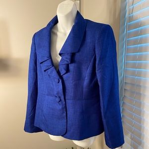 Le Suit Blazer Jacket Skirt Blue Suit 12 $200 NWT